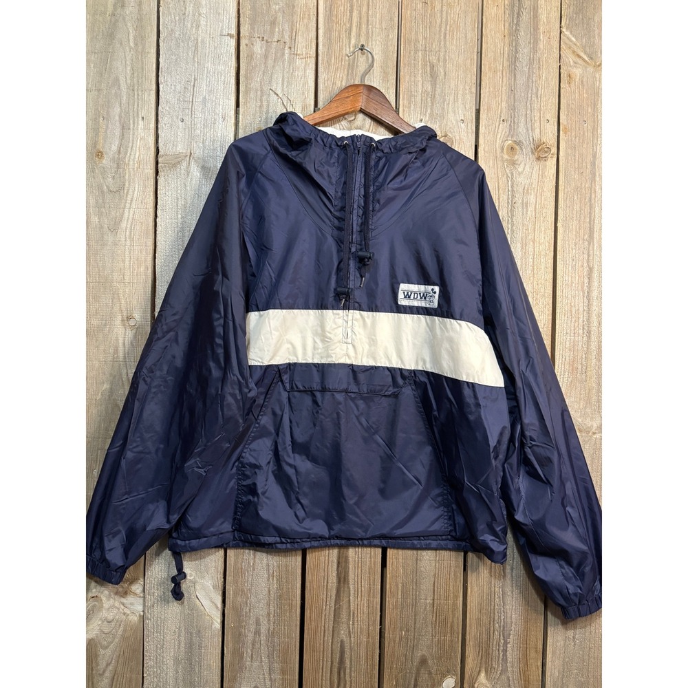 Vintage Walt Disney World Mickey Mouse Anorak‎ Windbreaker Navy Blue XL Pullover